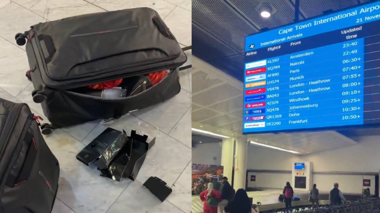 Passenger's vandalised luggage at Cape Town International Airport. PHOTO/COURTESY